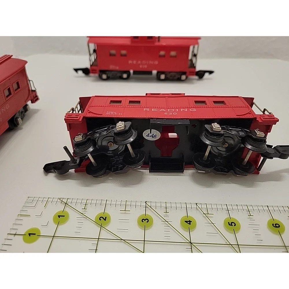Lot of 3 American Flyer S 630 Reading Red Illuminated Caboose Train Cars